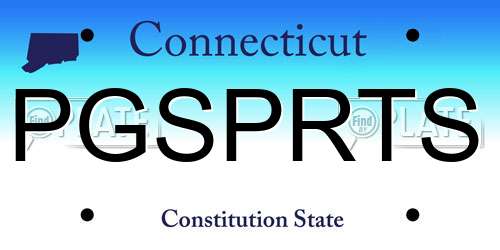 PGSPRTS Connecticut License Plate