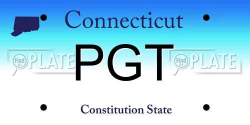 PGT Connecticut License Plate