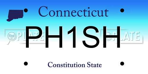 PH1SH Connecticut License Plate
