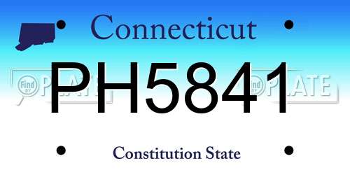 PH5841 Connecticut License Plate
