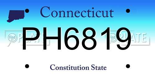 PH6819 Connecticut License Plate