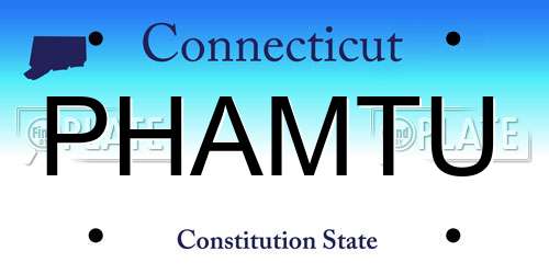 PHAMTU Connecticut License Plate