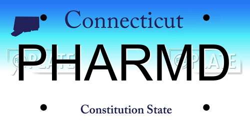 PHARMD Connecticut License Plate