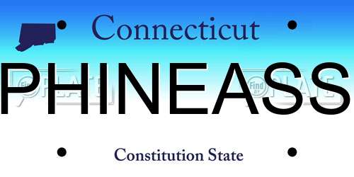 PHINEASS Connecticut License Plate