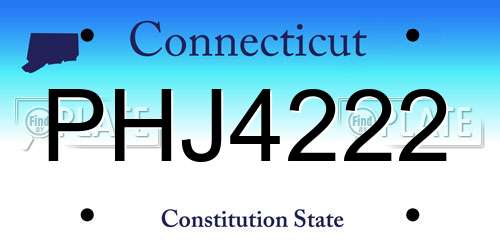 PHJ4222 Connecticut License Plate
