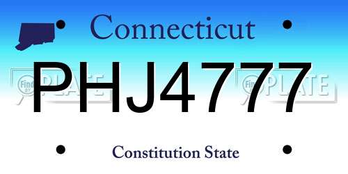 PHJ4777 Connecticut License Plate