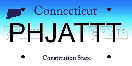 PHJATTT Connecticut License Plate