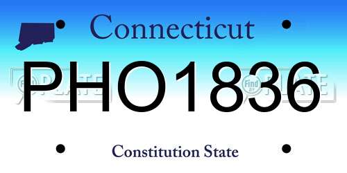 PHO1836 Connecticut License Plate