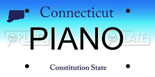 PIANO Connecticut License Plate