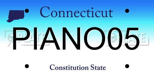 PIANO05 Connecticut License Plate