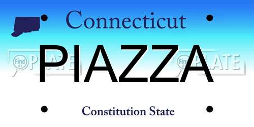 PIAZZA Connecticut License Plate