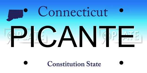 PICANTE Connecticut License Plate