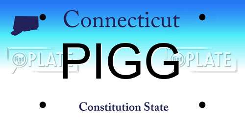 PIGG Connecticut License Plate