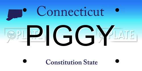 PIGGY Connecticut License Plate