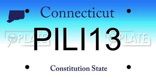 PILI13 Connecticut License Plate