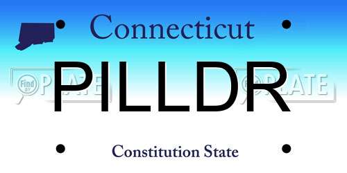 PILLDR Connecticut License Plate