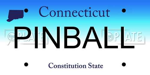 PINBALL Connecticut License Plate