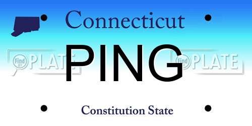 PING Connecticut License Plate