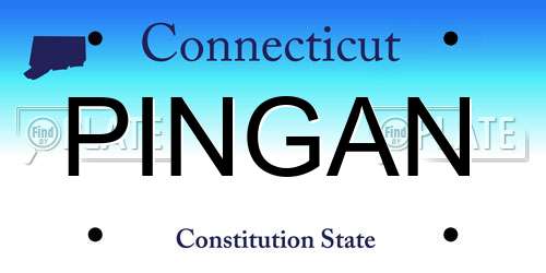 PINGAN Connecticut License Plate