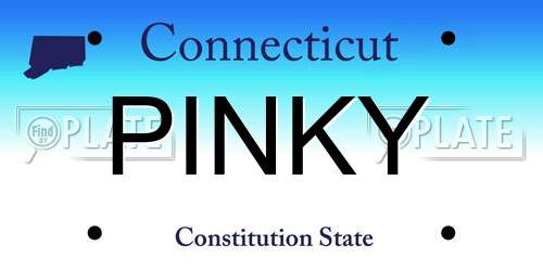 PINKY Connecticut License Plate