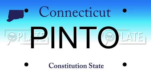 PINTO Connecticut License Plate