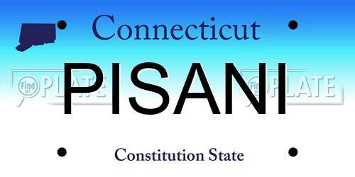 PISANI Connecticut License Plate