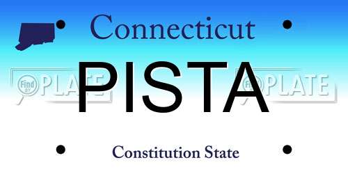 PISTA Connecticut License Plate
