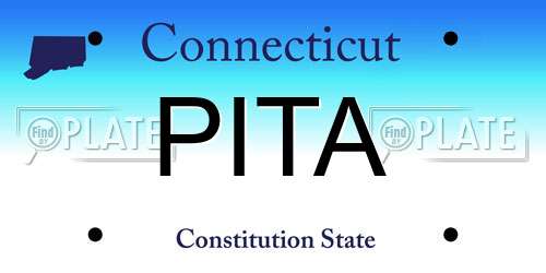 PITA Connecticut License Plate