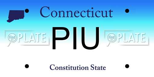 PIU Connecticut License Plate