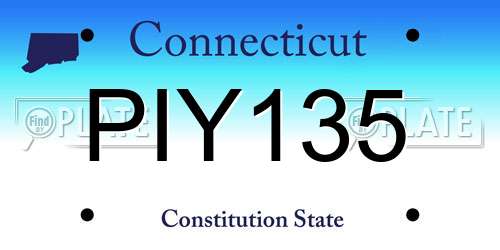 PIY135 Connecticut License Plate