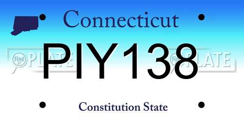 PIY138 Connecticut License Plate
