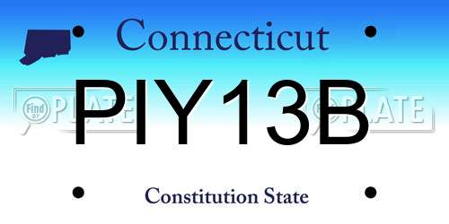 PIY13B Connecticut License Plate