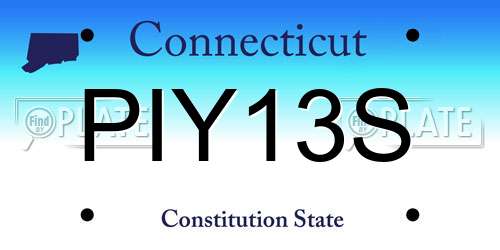 PIY13S Connecticut License Plate