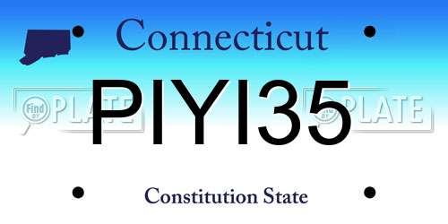 PIYI35 Connecticut License Plate