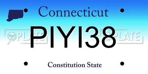 PIYI38 Connecticut License Plate