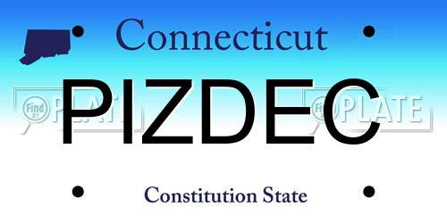PIZDEC Connecticut License Plate
