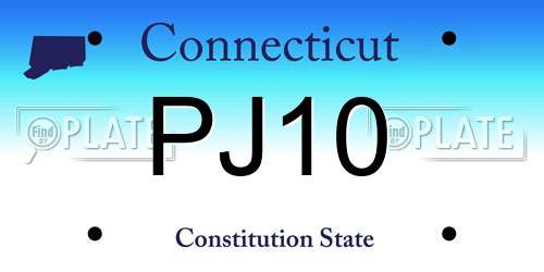 PJ10 Connecticut License Plate