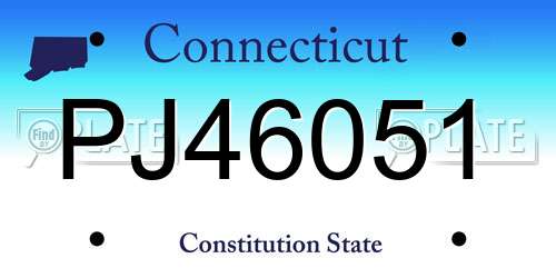 PJ46051 Connecticut License Plate