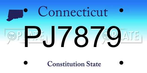 PJ7879 Connecticut License Plate