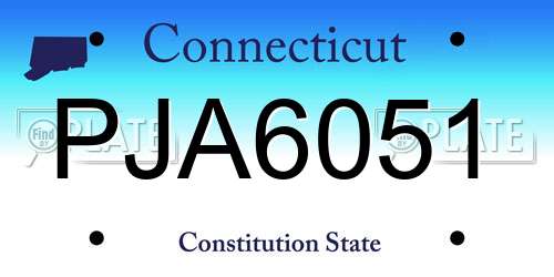 PJA6051 Connecticut License Plate