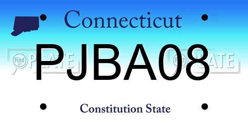 PJBA08 Connecticut License Plate