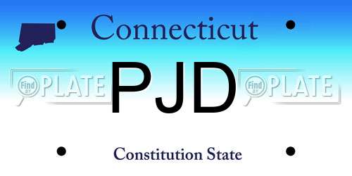 PJD Connecticut License Plate