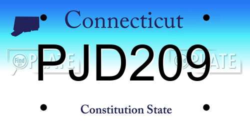 PJD209 Connecticut License Plate