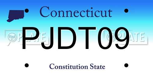 PJDT09 Connecticut License Plate