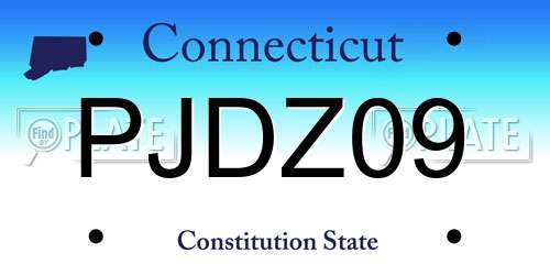 PJDZ09 Connecticut License Plate