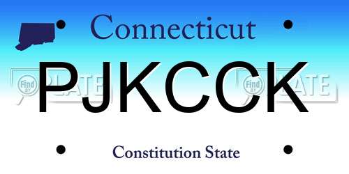 PJKCCK Connecticut License Plate