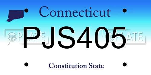 PJS405 Connecticut License Plate