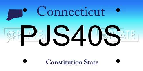 PJS40S Connecticut License Plate