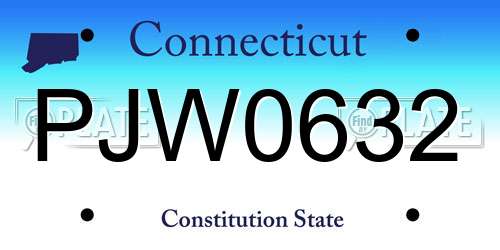 PJW0632 Connecticut License Plate