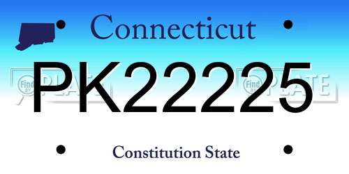 PK22225 Connecticut License Plate